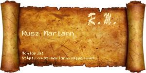 Rusz Mariann névjegykártya