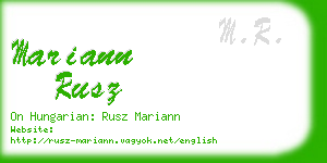 mariann rusz business card